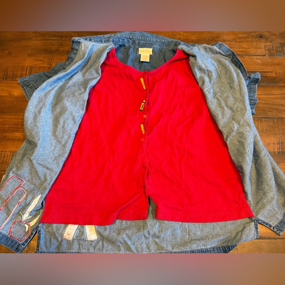 Bobbie Brooks Vintage Y2K Button Down with built in shirt Teacher 100% cotton - Picture 2 of 6